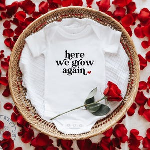 Here We Grow Again Pregnancy Announcement Onesie®, Second Baby Announcement, Third Baby Announcement, Baby Announcement, Pregnancy Reveal