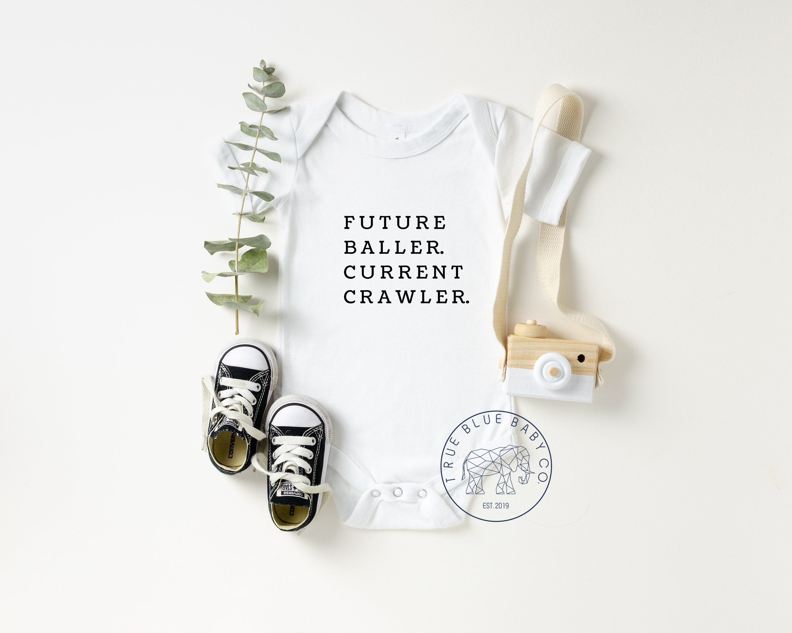 Future Baller Current Crawler Onesie®| Baby Boy Sports Bodysuit | Funny Basketball Baby Shower Gift | Cute Newborn Outfit | Baby Shower Gift