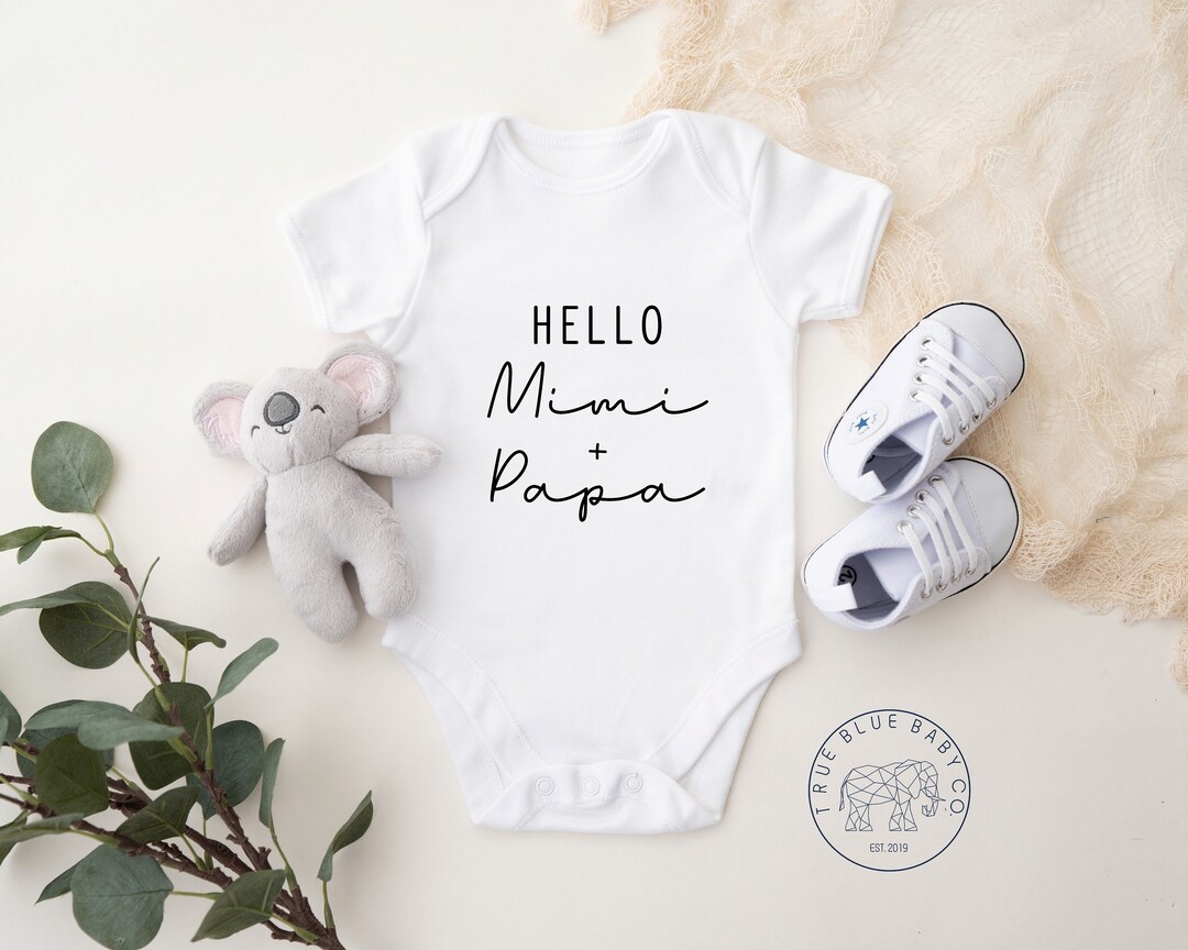 Hello Mimi and Papa Pregnancy Announcement, Pregnancy Reveal to Grandparents, Personalized Gift ...