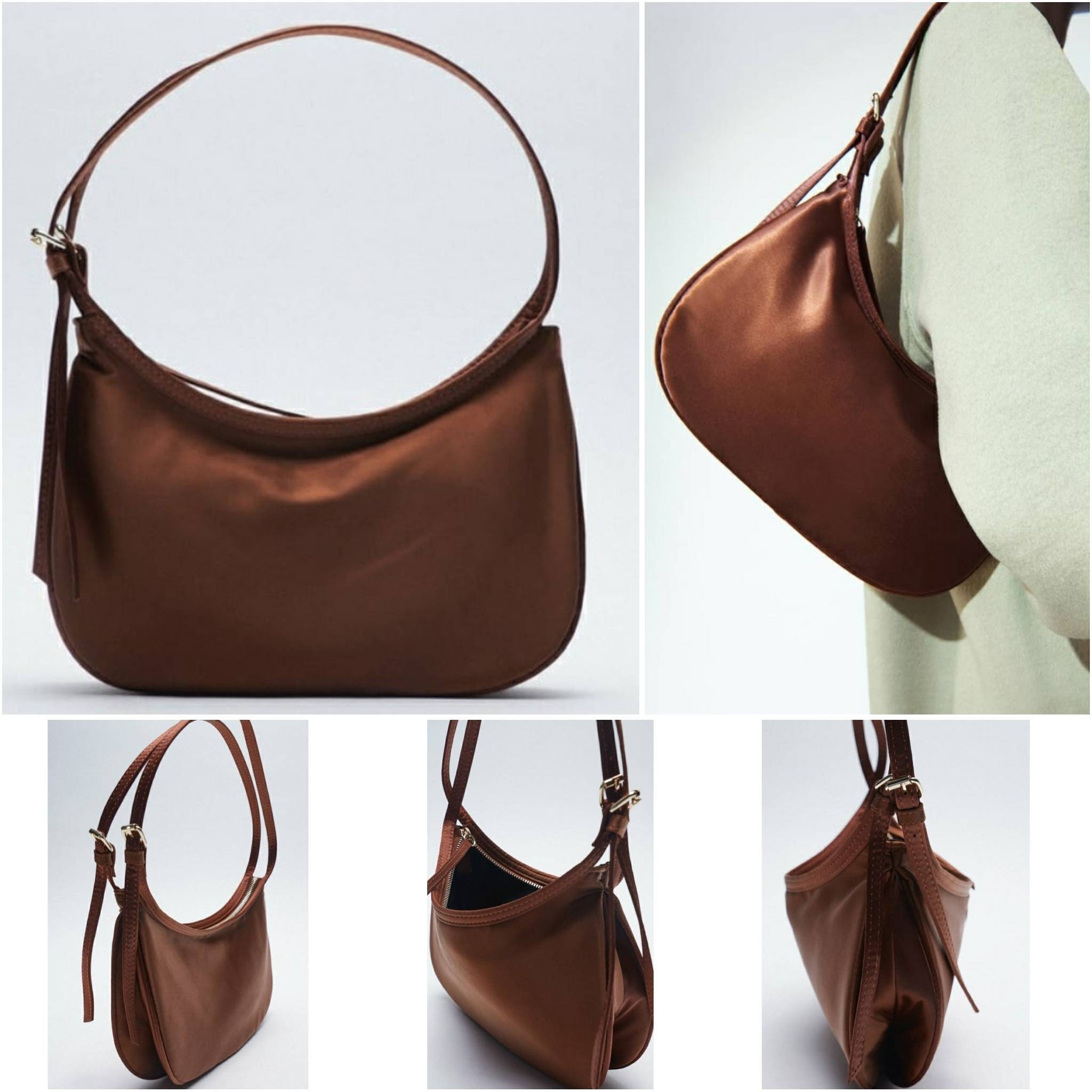 Zara Satin Effect Shoulder Bag Brand New with Tags Etsy