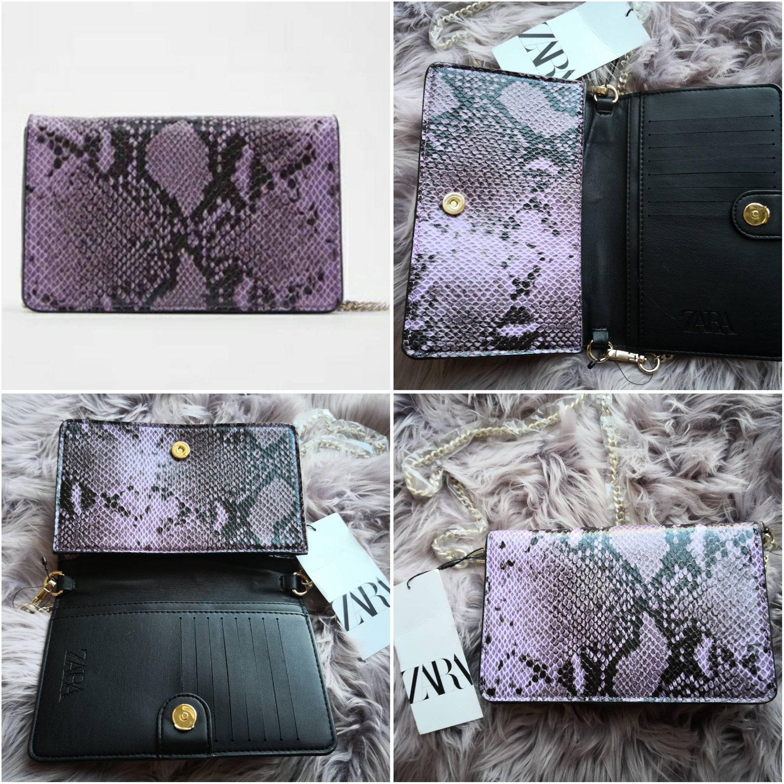 Zara Purple Embossed Wallet Mini Bag New with Tags | Etsy