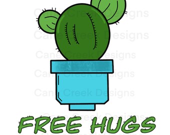 Free Hugs 3 PNG Cactus Clipart Instant Download - Etsy