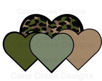 Camo Hearts/PNG/Digital Download