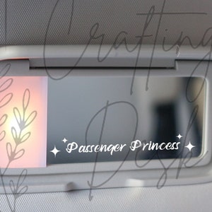 Passenger princess decal, mirror decal, Rear view mirror decal, Custom car decal, gift for her, car accessories, passenger princess sticker
