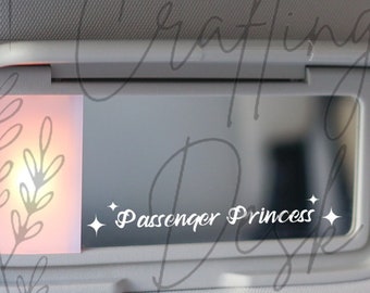 Passenger Princess Car Mirror Decal, Custom Auto Accessories