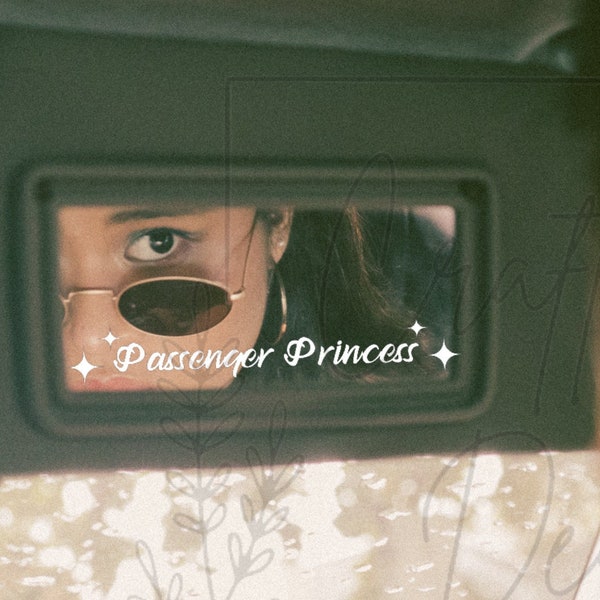 Passenger princess decal, mirror decal, Rear view mirror decal, Custom car decal, gift for her, car accessories, passenger princess sticker
