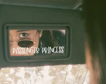 Passenger princess decal, mirror decal, Rear view mirror decal, Custom car decal, gift for her, car accessories, passenger princess sticker