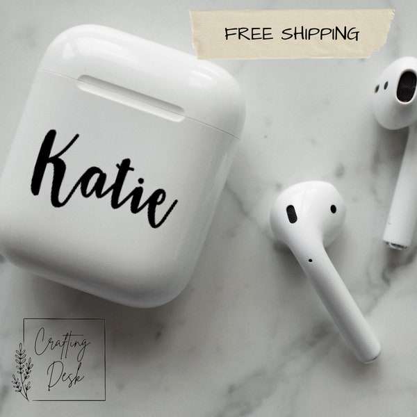 Set of 2 Custom name decal for AirPods case, Personalized name decal, AirPods case sticker, name decal for AirPods case AirPods Pro case