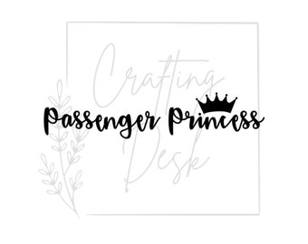 Passenger princess decal, mirror decal, Rear view mirror decal, Custom car decal, gift for her, car accessories, passenger princess sticker