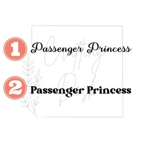 Passenger princess decal, mirror decal, Rear view mirror decal, Custom car decal, gift for her, car accessories, passenger princess sticker
