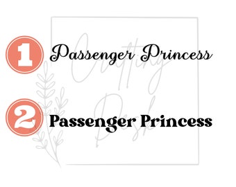 Passenger princess decal, mirror decal, Rear view mirror decal, Custom car decal, gift for her, car accessories, passenger princess sticker