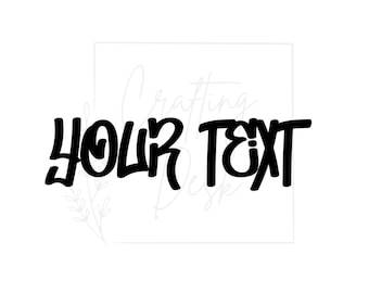 May include: Black text that reads "YOUR TEXT" in a bold, handwritten style. The text is centered on a white background, with a faint rectangular border and floral accents in the background.