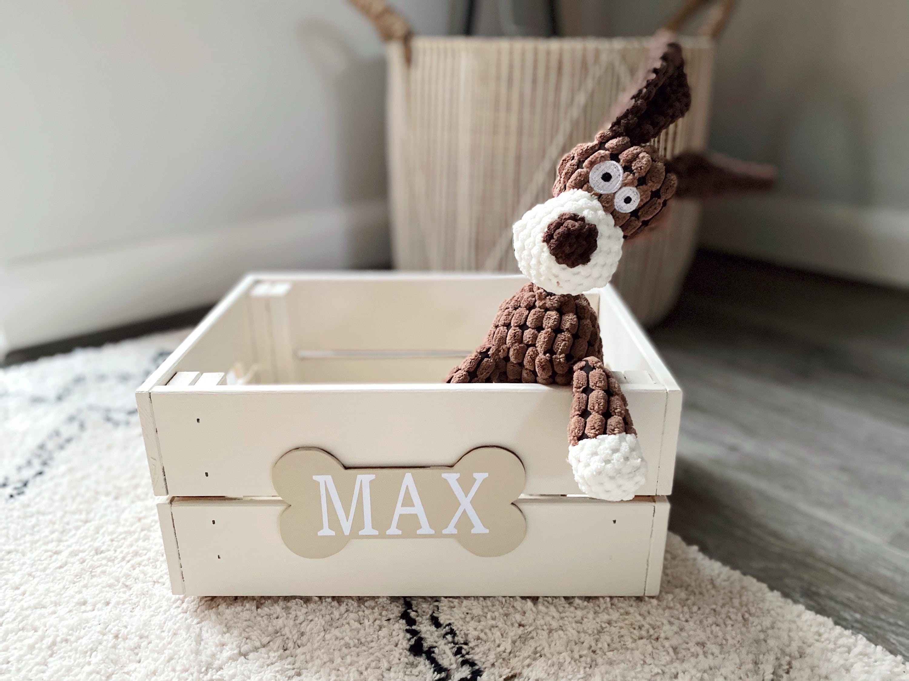Personalised Dog Toy Box Storage Box Wooden crate Pet box Etsy