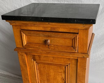 19th Century English Marble Top Bedside Table