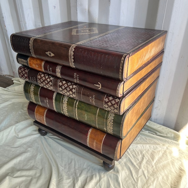 Stacked Books Side Table Etsy