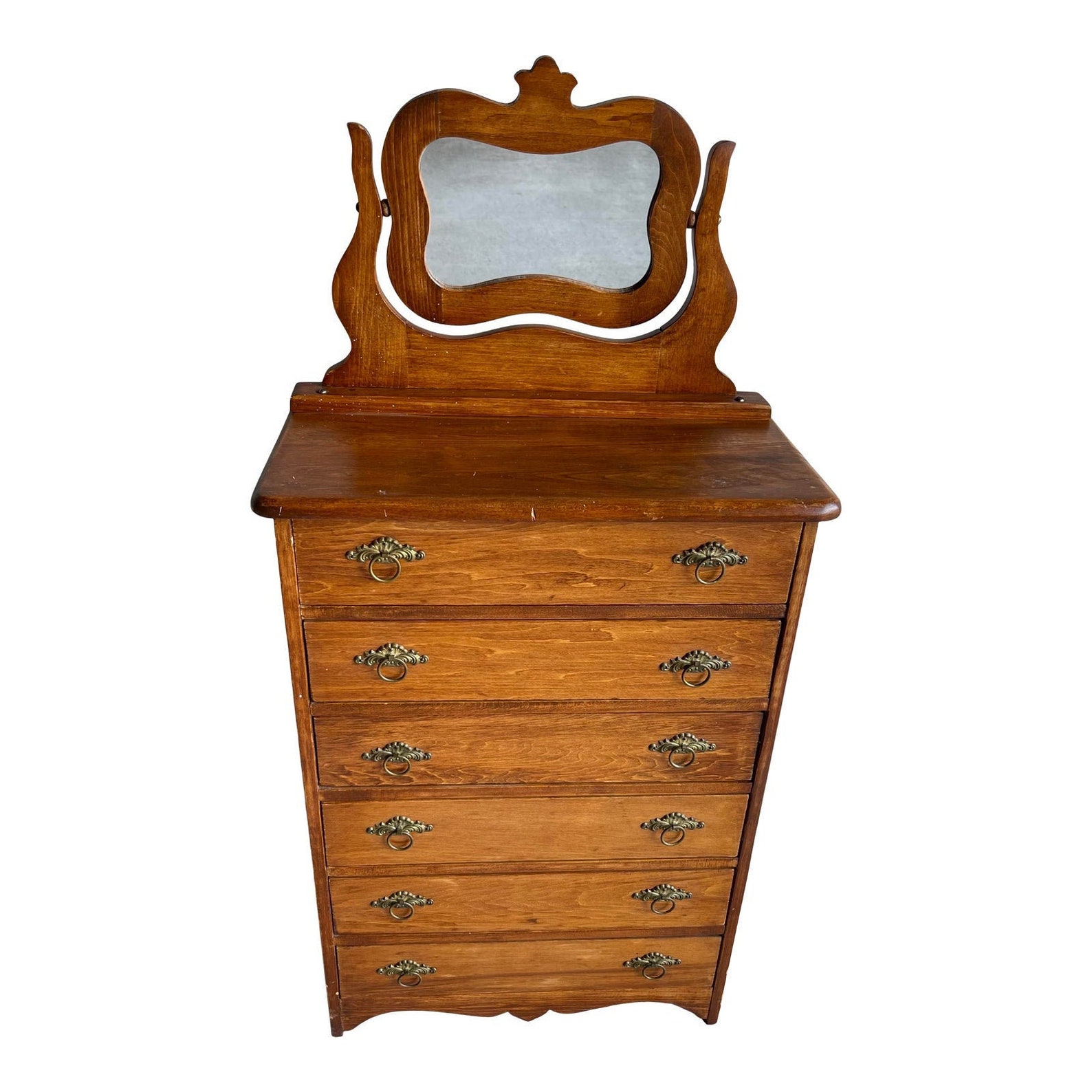 Victorian Chest of Drawers With Vanity Mirror Etsy