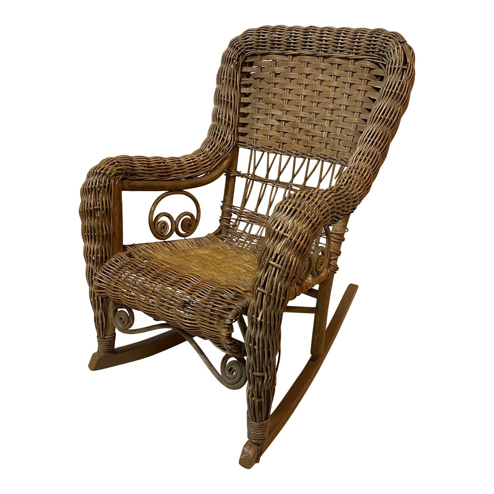 Late 19th Century Victorian Wicker Children s Rocking Chair Etsy UK