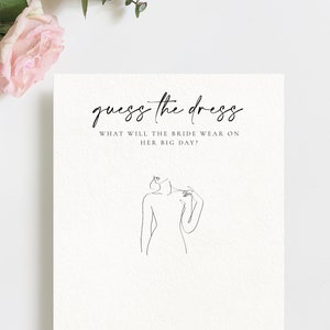 Guess The Dress Bridal Shower Game, Printable Hen Party Game, Elegant Minimalist Bridal Shower, PDF Bachelorette Game