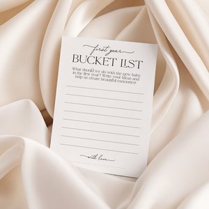 Bucket List für Babys im ersten Jahr, druckbare Babypartyspiele, To-Do-Liste für Babys, druckfertiges PDF, sofortiger Download