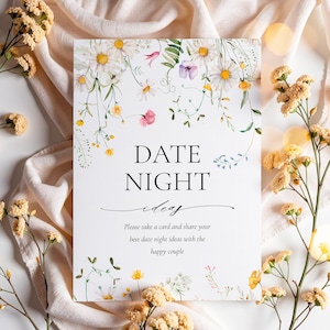 Letrero y tarjeta con ideas para una cita romántica o una despedida de soltera con un diseño bohemio romántico. PDF listo para imprimir en minutos / Descarga instantánea.