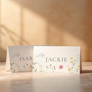 Elegante bloemen plaatskaart | Aangepaste gastkaart voor evenementen en feesten | Gepersonaliseerde trouwkaart | 100% bewerkbare afdrukbare sjabloon