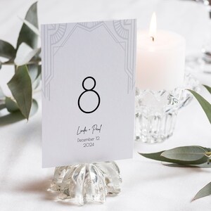 Modelo de números de mesa de casamento Art Déco (para impressão)