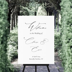 Wedding Welcome Board Template, Minimalist Wedding Welcome Sign, Editable Wedding Poster, US&UK Poster Sizes