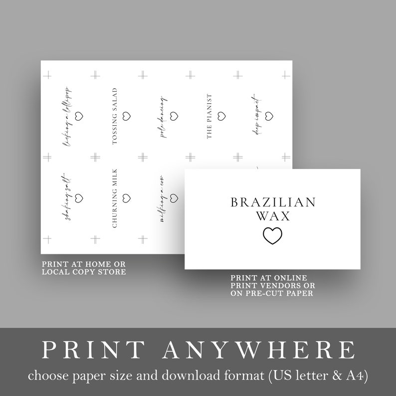 Adults Only Dirty Charades, 100 Printable Bachelorette Party Charade ...