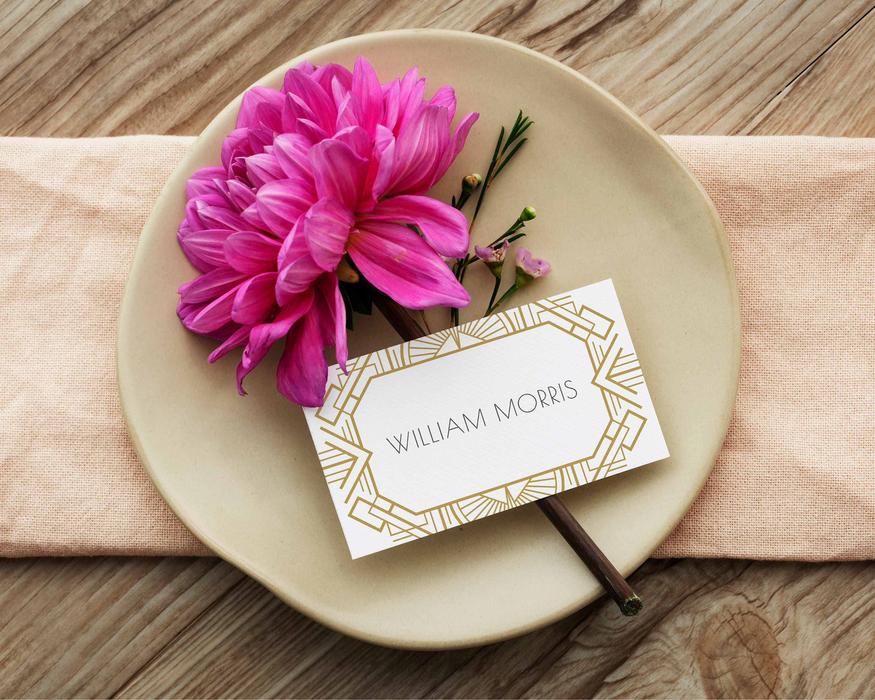 Art Deco Place Cards Template Great Gatsby Dinner Place Tags Etsy