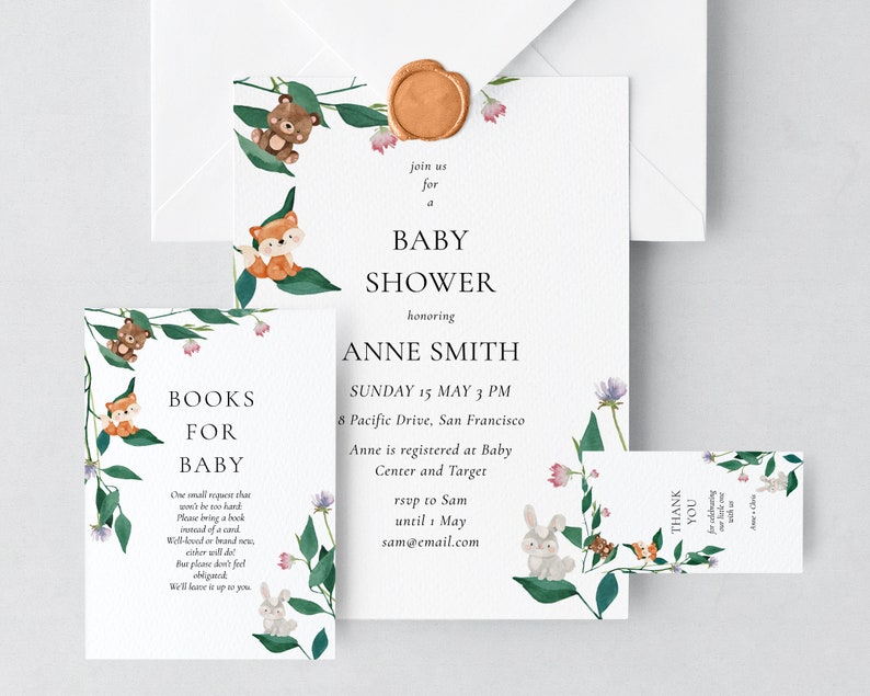 Printable Baby Shower Invitation Kit Editable Baby Shower Etsy