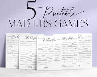 Bridal Shower Mad Libs: Minimalist Wedding Games (Printable PDF)