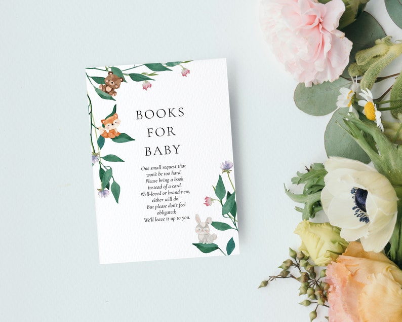 Books for Baby Request Card Template Baby Shower Books for Etsy