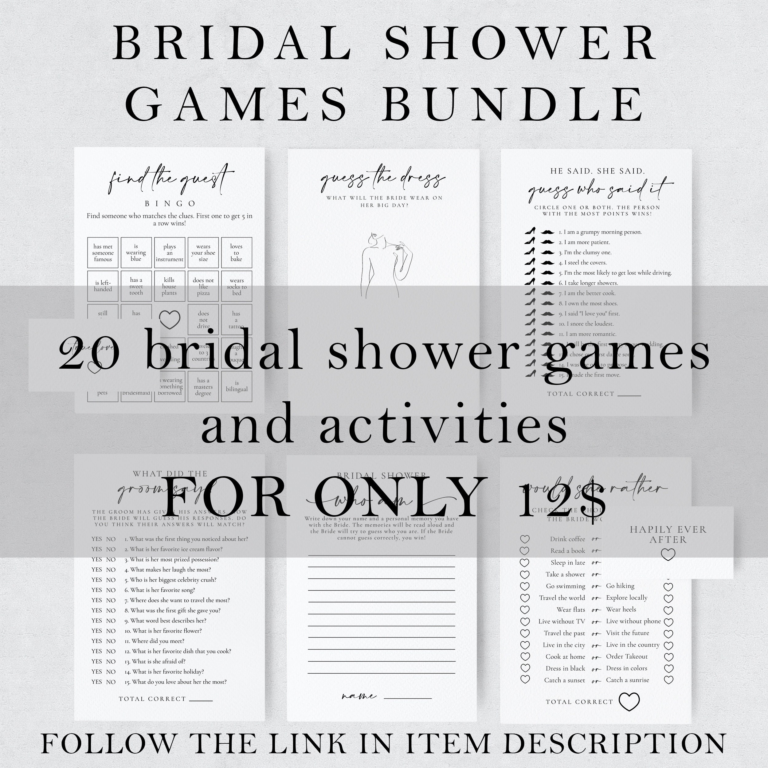"How Many Kisses For The Soon-to-Be Mrs" Bridal Shower Game - 1 Sign & 30 Guess Cards, Floral White - View #8