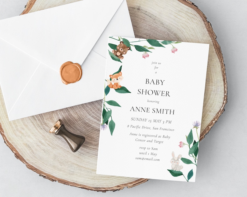 Printable Baby Shower Invitation Kit Editable Baby Shower Etsy
