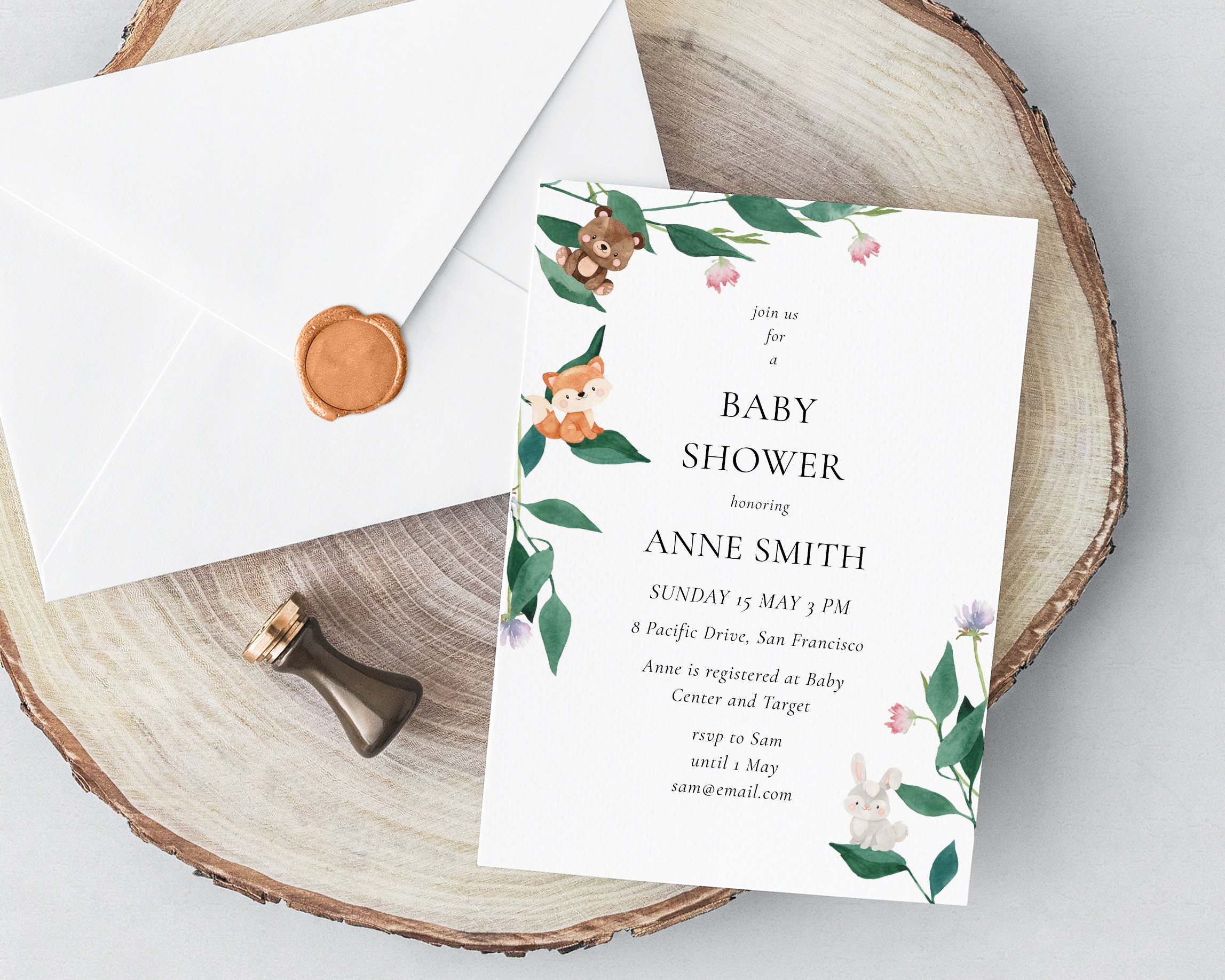 Printable Baby Shower Invitation Kit Editable Baby Shower - Etsy