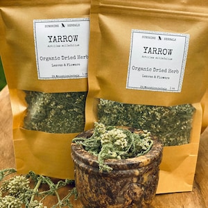 Organic Yarrow Dried Herb | Leaves & Flowers | Herbal Remedies | Bulk Herbs