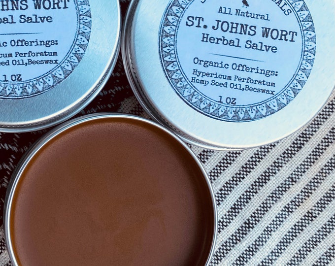 St. John's Wort Salve Herbal Salve for Nerve Pain, Joint Pain, Sciatica