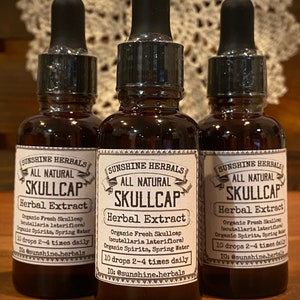 Organic Skullcap Fresh Herb Tincture | Herbal Supplement
