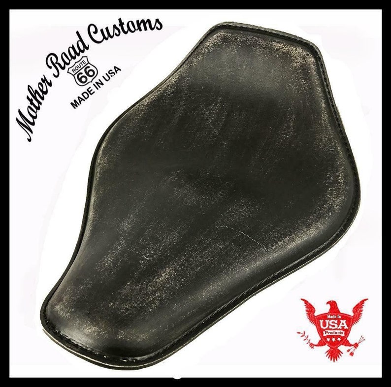 Harley Sportster Honda Spring Seat Chopper Bobber10x13 Blk Ds Snub Nose Leather