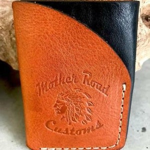 4 Banger Minimalist Herren Damen Schwarz & Tan Sepichi Veg Tan Leder Portemonnaie