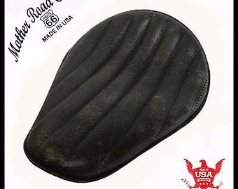 10x13 Black Dist Tuck Spring Seat Chopper Harley Sportster Bobber Vintage Frame