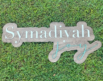 Custom 3D Layered Wood Name Sign | Nursery Decor