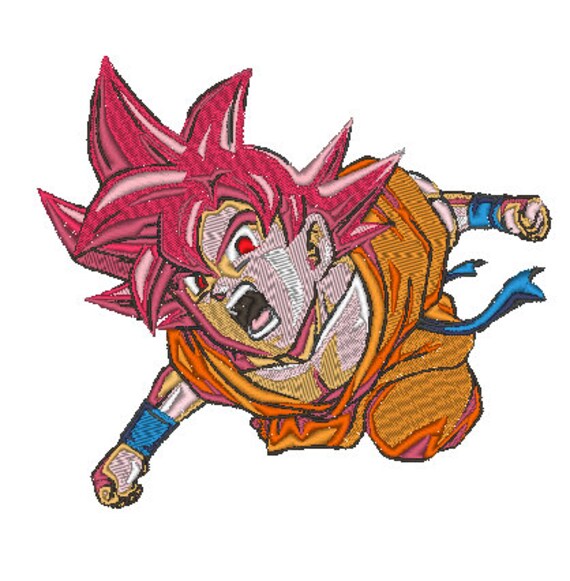 Anime Embroidery Pattern Dragon Ball Goku Ssj God Etsy