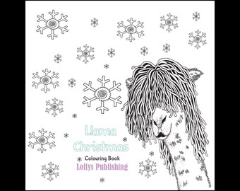 Llama Christmas Colouring Book