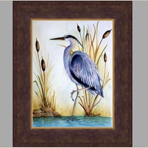 Great Blue Heron, Blue Heron, Bird, Tropical Bird, Wall Decor, Home Decor, Wall Hanging, Art, Print, Gilcee, gift for her, gift for him