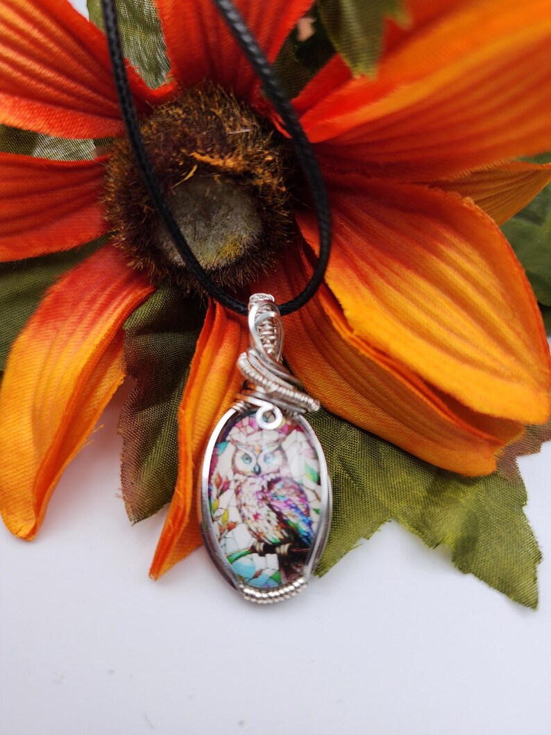 Glass Cabochon Pendant, Glass Pendant, Glass Dome Pendant, Unique