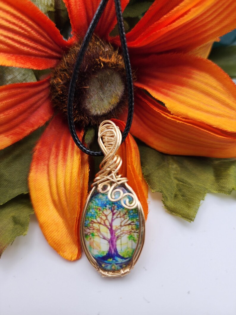 Glass Cabochon Pendant, Glass Pendant, Glass Dome Pendant, Unique