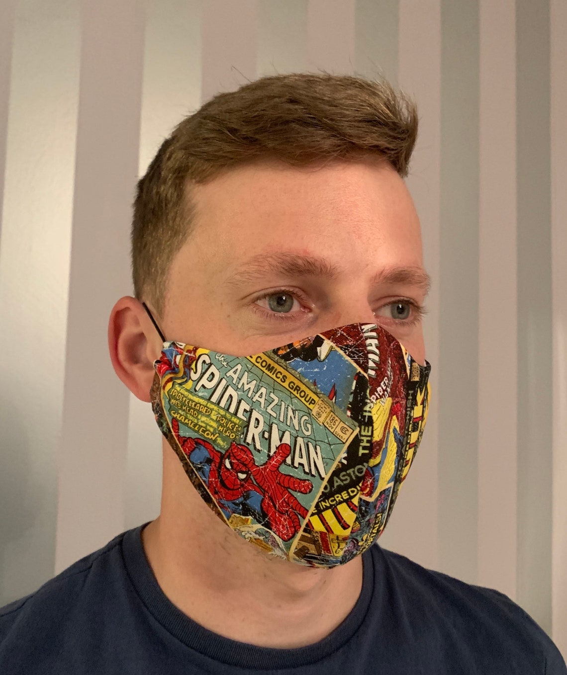 Marvel Comic Face Mask Adult Etsy
