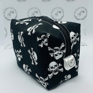 Skull Makeup Bag: Handmade Cotton Cosmetic & Travel Bag