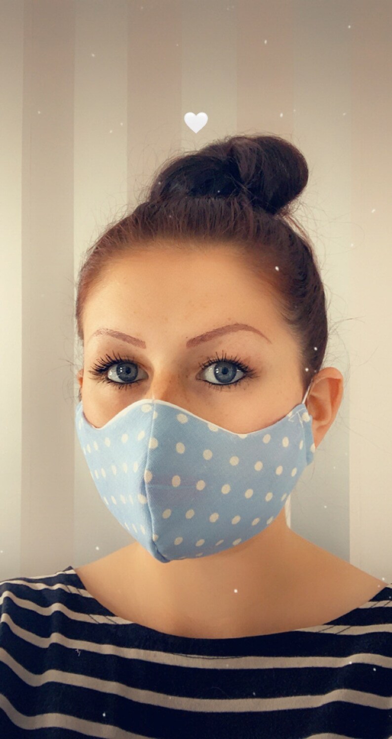 Blue Spotty Face Mask Adult Face Mask Ladies Face Mask Etsy